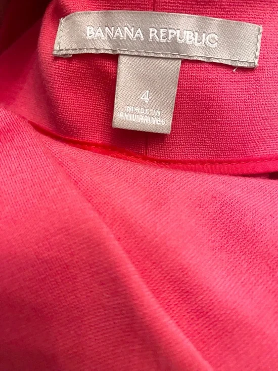 Banana Republic Ponte Skater Dress Fit Flare Women 4 Criss Cross Back Pink - Picture 3 of 4